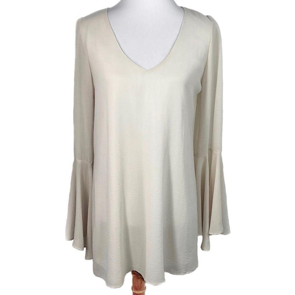 Show Me Your Mumu Cream Flutter Sleeve Tunic Shift Dress Small